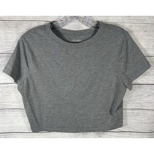 Wild Fable Women's Gray Cropped T Shirt XL Casual Basic Short‎ Sleeve Top